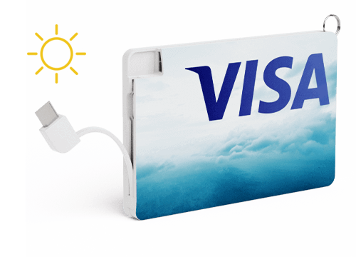 Solar Card - individualisierte Solarstom betriebene Powerbank Solar Card - individualisierte Solarstom betriebene Powerbank