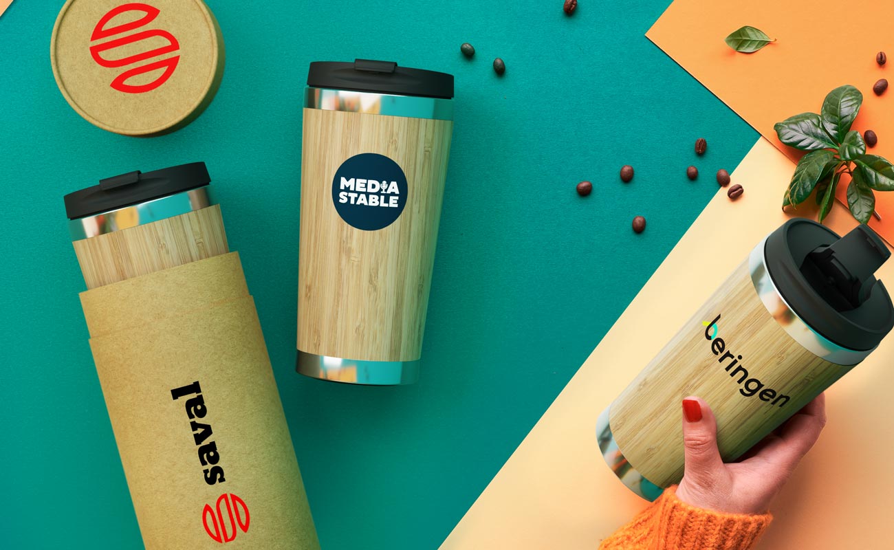 EcoSip - Printed Bamboo Travel Mugs