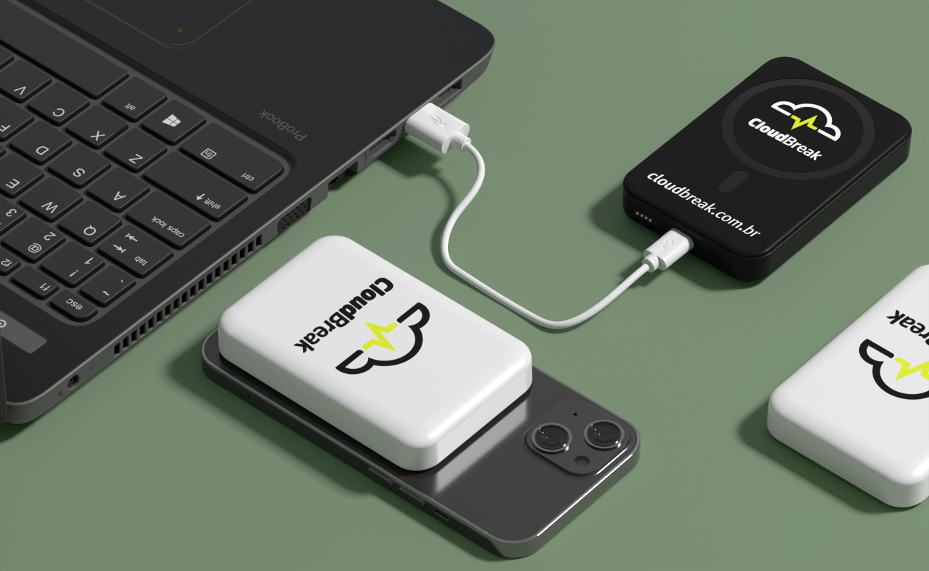 Force - Personalisierte Magnetische kabellose Powerbanks mit Logo gallery thumbnail