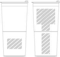 Reise-Becher Siebdruck