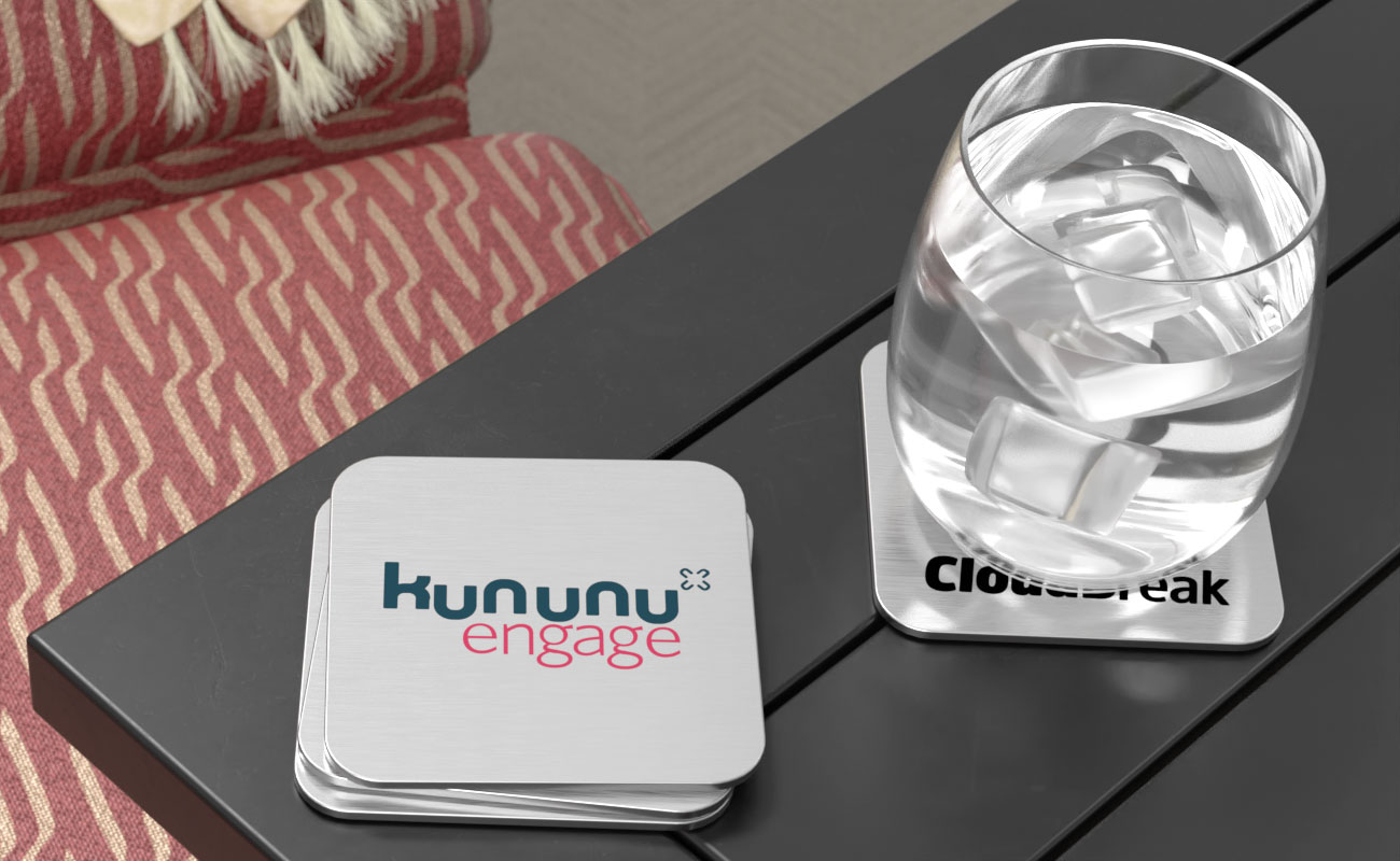 Node - Personalisierte Aluminium Untersetzer mit Logo gallery thumbnail