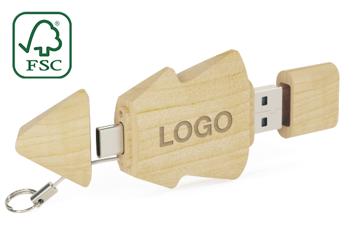 Tree Duo - USB Stick Werbegeschenk Mit USB-C Tree Duo - USB Stick Werbegeschenk Mit USB-C