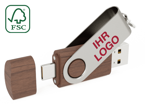 Twister Go Wood - USB Sticks mit Logo